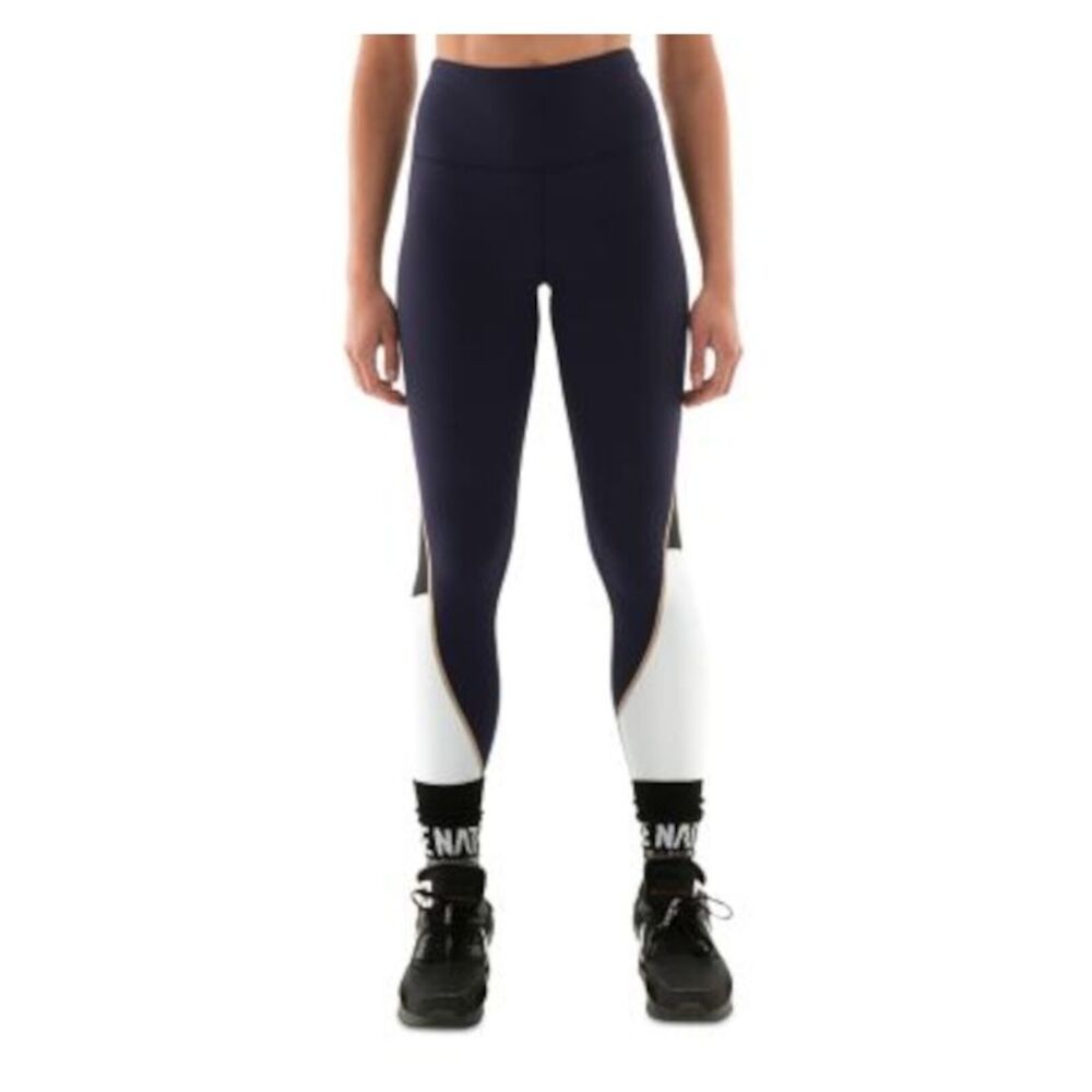 P. E NATION Womens Navy Medium Compression Active Wear High Waist Leggings 2XS